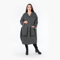  Ballonmantel von AKH Fashion aus Materialmix, 1365.06986, Schwarz-Weiß, Raute, Schick