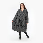  Ballonmantel von AKH Fashion aus Materialmix, 1365.06986, Schwarz-Weiß, Raute, Schick