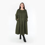  Ballonkleid von AKH Fashion aus Materialmix, 1365.06984, Schwarz-Lime, Raute, Schick