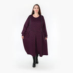  Ballonkleid von AKH Fashion aus Materialmix, 1365.06984, Schwarz-Fuchsia, Raute, Schick