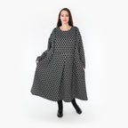  Ballonkleid von AKH Fashion aus Materialmix, 1365.06984, Schwarz-Weiß, Raute, Schick
