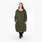  Ballonkleid von AKH Fashion aus Materialmix, 1365.06859, Schwarz-Lime, Raute, Schick