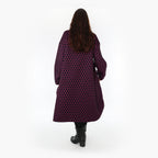  Ballonkleid von AKH Fashion aus Materialmix, 1365.06859, Schwarz-Fuchsia, Raute, Schick