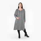  A-Form Kleid von AKH Fashion aus Materialmix, 1363.06982, Weiß-Schwarz, Schick, Modern