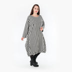  Ballonkleid von AKH Fashion aus Baumwolle, 1364.06947, Weiß-Schwarz, Schick, Modern