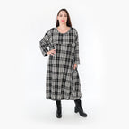  Ballonkleid von AKH Fashion aus Baumwolle, 1362.06947, Weiß-Schwarz, Schick, Modern