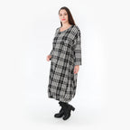  Ballonkleid von AKH Fashion aus Baumwolle, 1362.06947, Weiß-Schwarz, Schick, Modern