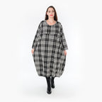  Ballonkleid von AKH Fashion aus Baumwolle, 1362.06947, Weiß-Schwarz, Schick, Modern