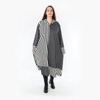  Ballonmantel von AKH Fashion aus Viskose, 1366.06990, Grau-Weiß, Schick, Modern, Bequem