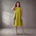 Limette Oversize Ballontunika im Lagenlook leger ausgefallen und zeitlos leicht soft sehr