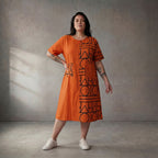 Leichtes Orange Popeline Shirt im legeren Lagenlook mit Taschen zeitlos luftig Oversize
