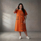 Leichtes Orange Popeline Shirt im legeren Lagenlook mit Taschen zeitlos luftig Oversize