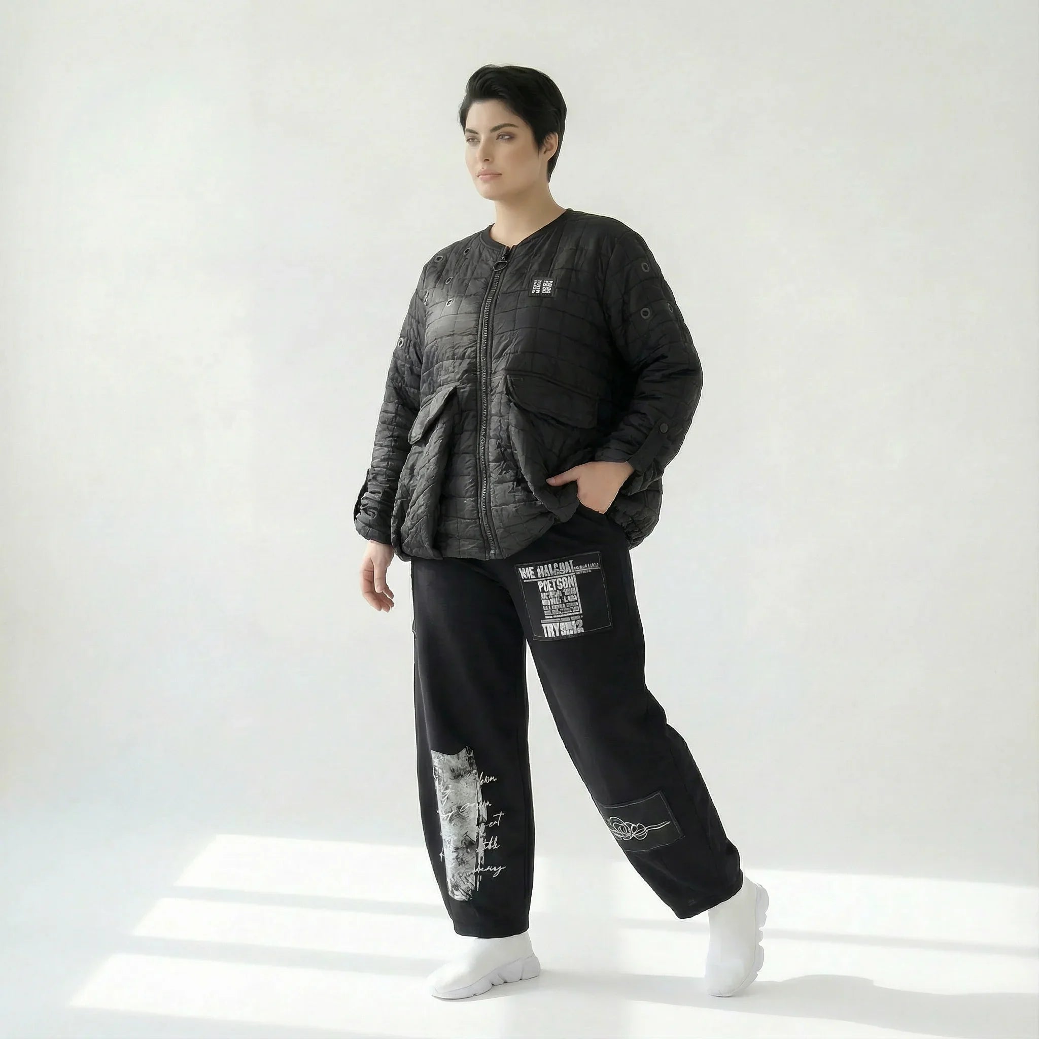 Gesteppte Oversize Jacke Ballon Übergangsjacke Baumwollmix B One Avantgarde Look Modeare