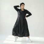 Oversize Kleid A Form Lederimitat Übergang Avantgarde Caraclan Damenmode Modeare Onlineshop