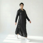Oversize Kleid A Form Lederimitat Übergang Avantgarde Caraclan Damenmode Modeare Onlineshop