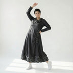 Oversize Kleid A Form Lederimitat Übergang Avantgarde Caraclan Damenmode Modeare Onlineshop