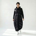 Ballonkleid aus Romanit Jersey mit Lederimitat-Streifen – weich & stretchig | Riberance bei Modeare entdecken