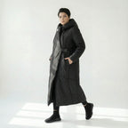 Asymmetrischer Damenmantel Oversize mit Kapuze Softshell Look Rita Fink exklusiv bei Modeare