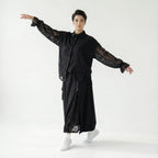 Trieste Oversize-Set mit Spitze: Schwarze Popeline-Bluse & Lagenrock – bei Modeare entdecken