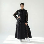 Trieste Oversize-Set mit Spitze: Schwarze Popeline-Bluse & Lagenrock – bei Modeare entdecken