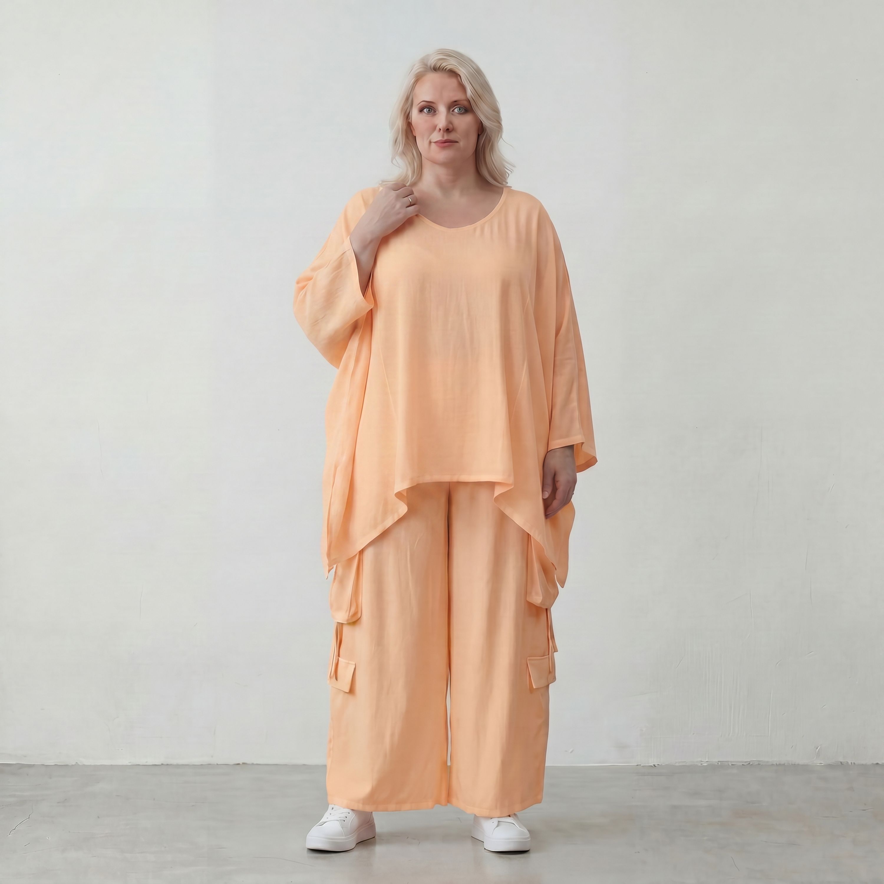Locker fallendes Mauve Oversize Shirt im Lagenlook leger ausgefallen zeitlos luftig chic