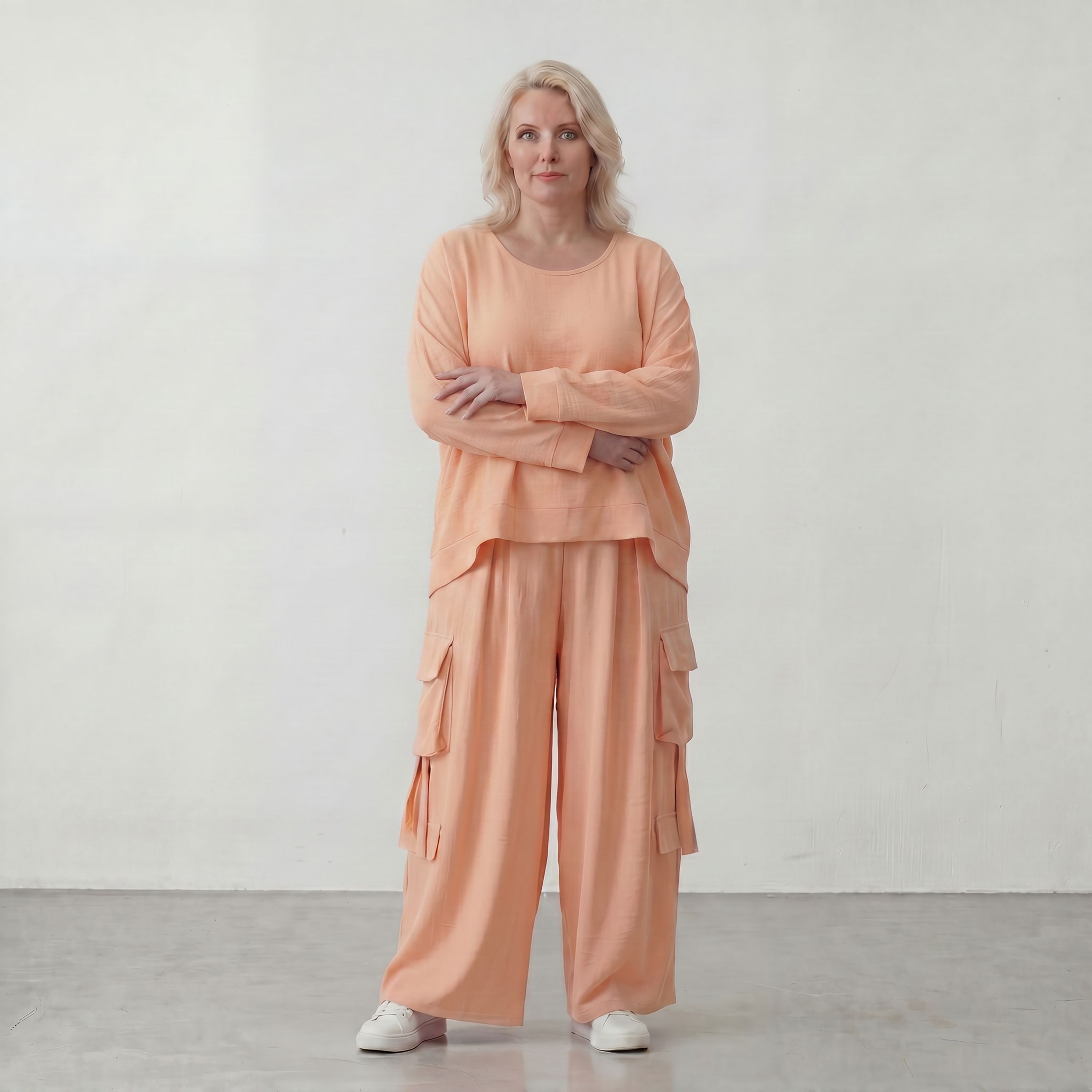Mauve Oversize Überwurf in Leinenoptik leger Lagenlook luftig zeitlos chic weich edel