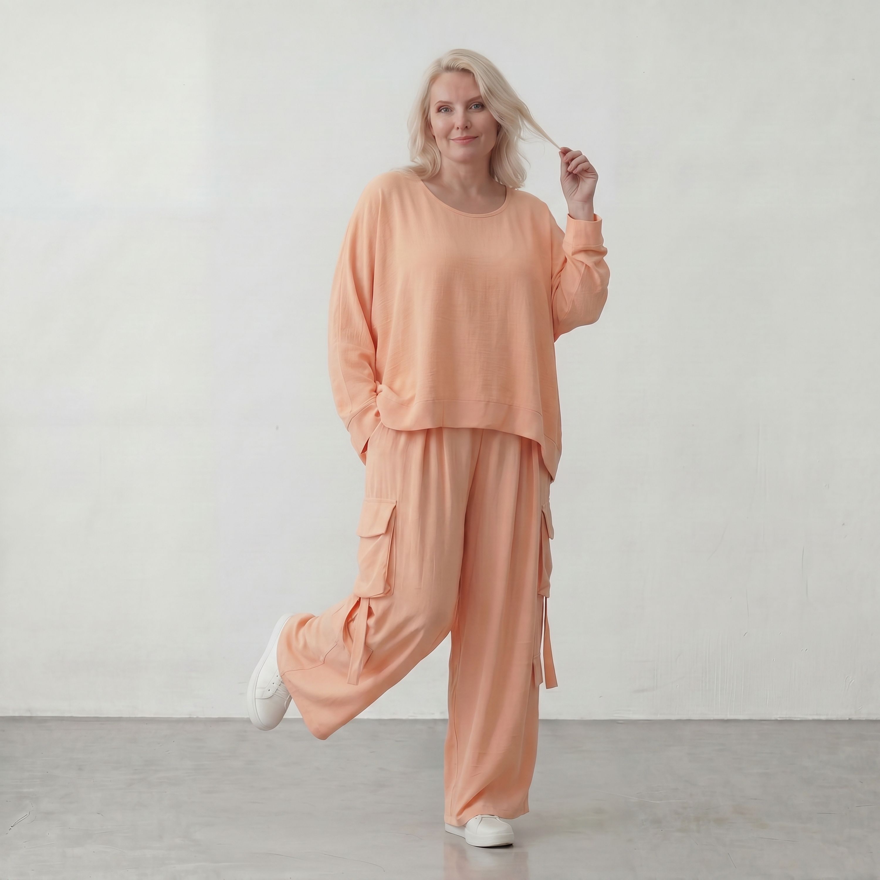 Mauve Oversize Überwurf in Leinenoptik leger Lagenlook luftig zeitlos chic weich edel