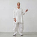 Luftig leichtes Oversize Shirt mit stilvollem Biesen Muster für den angesagten Lagenlook, Weiß