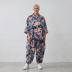 Luftige Ballonhose in Leinenoptik mit elastischem Bund in Marineblau für sommerlichen Look