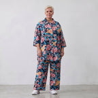 Feminine Bluse in luftiger Leinenoptik mit Hemdkragen und Dreiviertelarm in zartem Rosa