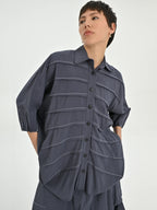 Bluse von Les Mios aus Baumwolle, 7005, Blau, Schick, Modern, Bequem, Schick
