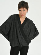  Les Mios Bluse in gerundeter Form, aus Baumwolle, 7039, Grau, Schick, Modern, Bequem