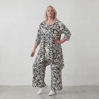 Ballonhose Weiß/Schwarz im Lagenlook leger Oversize weich fliessend zeitlos luftig chic