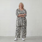 Ballonhose Weiß/Schwarz im Lagenlook leger Oversize weich fliessend zeitlos luftig chic