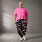 Kastiges Kurzarmshirt in strahlendem Neonpink aus weichem Stretchjersey mit Ösenbanddetail