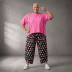 Kastiges Kurzarmshirt in strahlendem Neonpink aus weichem Stretchjersey mit Ösenbanddetail