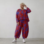 Leichte Popelinejacke in Rotlila mit Klecksmuster schimmerndem Look und langem Saum