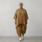 Damen Hose Lagenlook Viskose, Ballonschnitt, Punkte, Flügeltaschen, Oversize große Größen – AKH Fashion