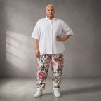 Mehrfarbig fliessende Karottenhose im Lagenlook weich elastisch leger zeitlos sehr modern