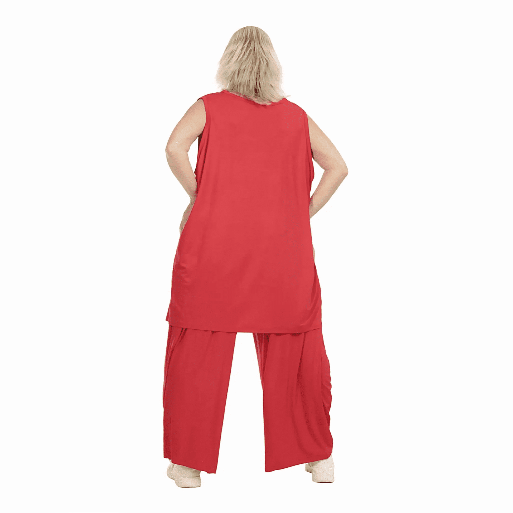  Top von AKH Fashion aus Viskose in gerader Form, 1233.06675, Rot, Unifarben, Ausgefallen