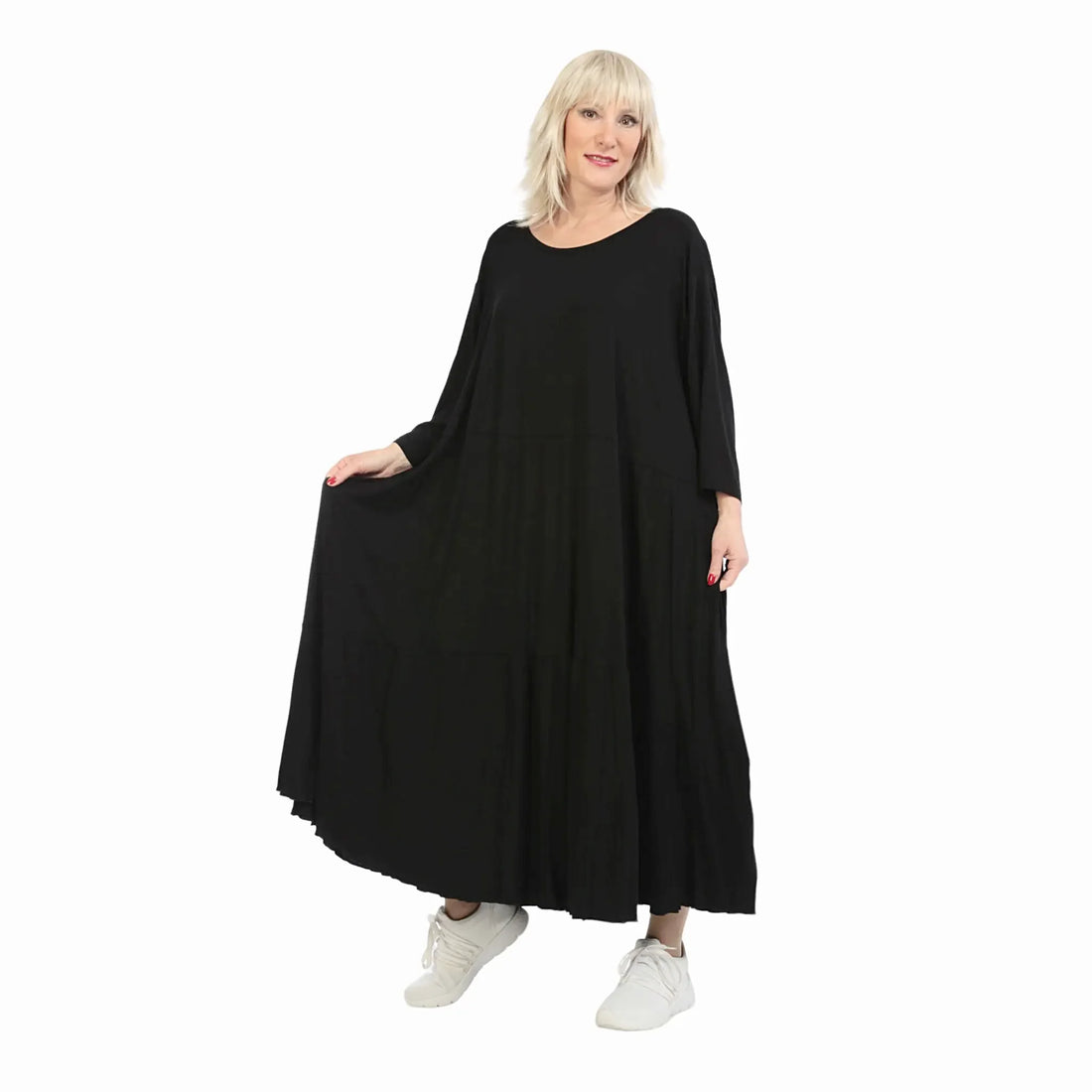  Ballonkleid von AKH Fashion aus Viskose, 1233.06712, Schwarz, Unifarben, Schick, Modern