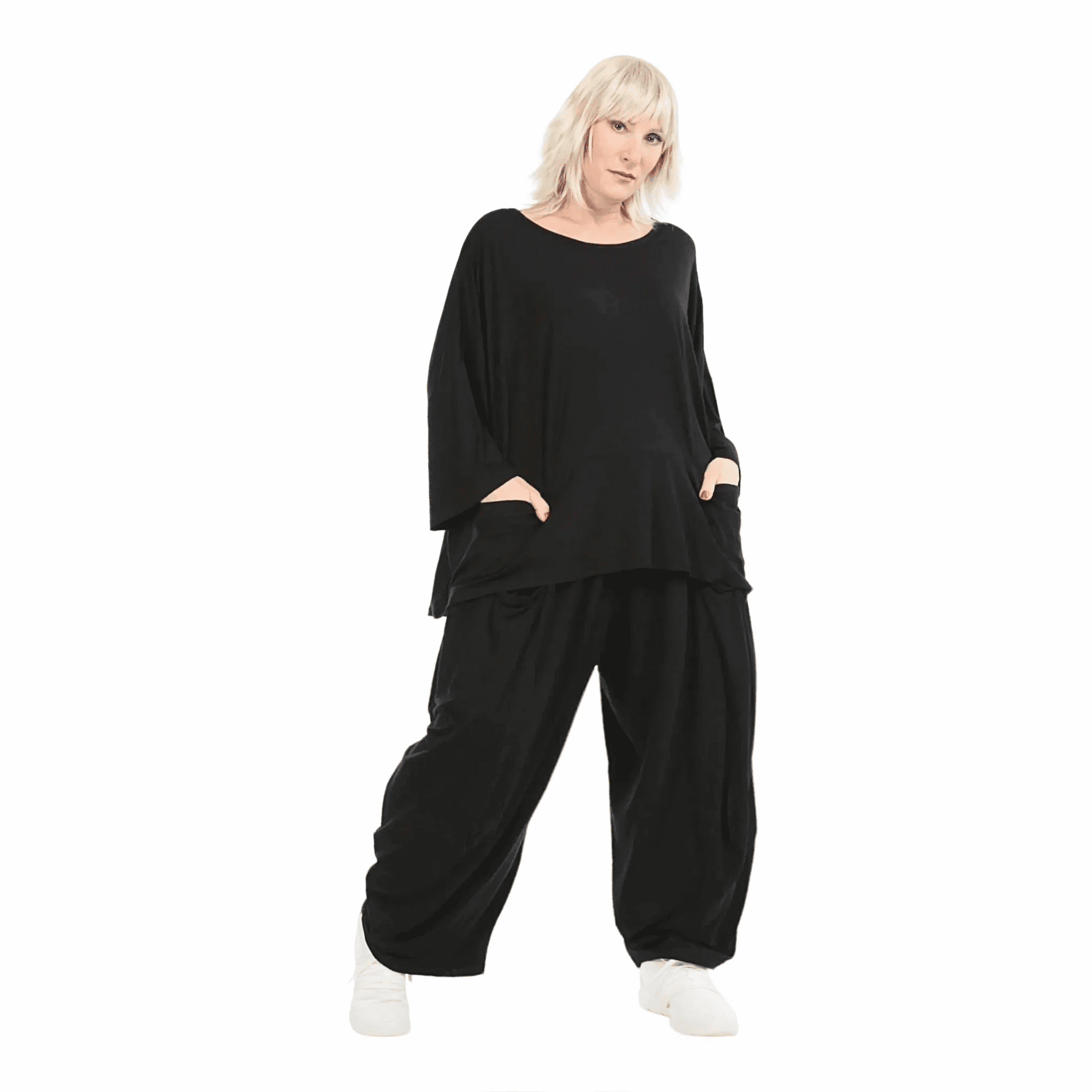  Bigshirt von AKH Fashion aus Viskose in kastiger Form, 1233.06888, Schwarz, Schick, Modern