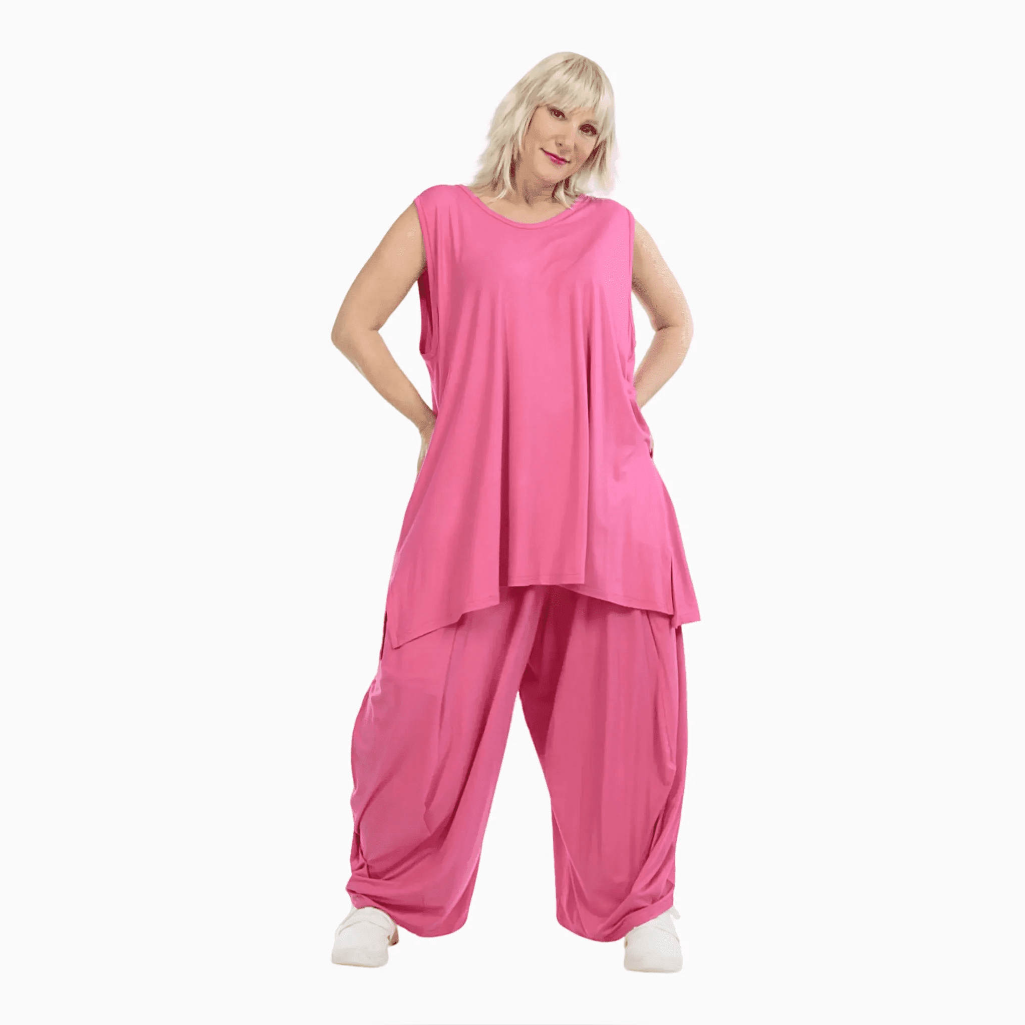  Ballonhose von AKH Fashion aus Viskose, 1233.08069, Fuchsia, Unifarben, Schick, Modern