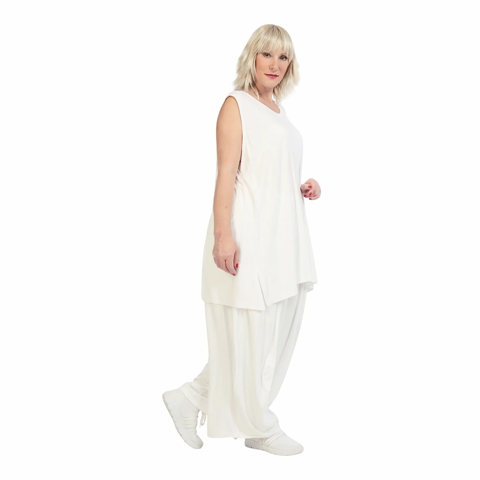  Ballonhose von AKH Fashion aus Viskose, 1233.08069, Weiß, Unifarben, Ausgefallen, Modern