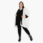  AKH Fashion Jacke in gerader Form, aus Baumwolle, 1283.06930, Weiß-Schwarz, Punkte