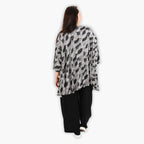  A-Form Bigshirt von AKH Fashion aus Viskose, 1287.00593, Schwarz-Weiß, Blumen, Schick