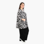  A-Form Bigshirt von AKH Fashion aus Viskose, 1287.00593, Schwarz-Weiß, Blumen, Schick