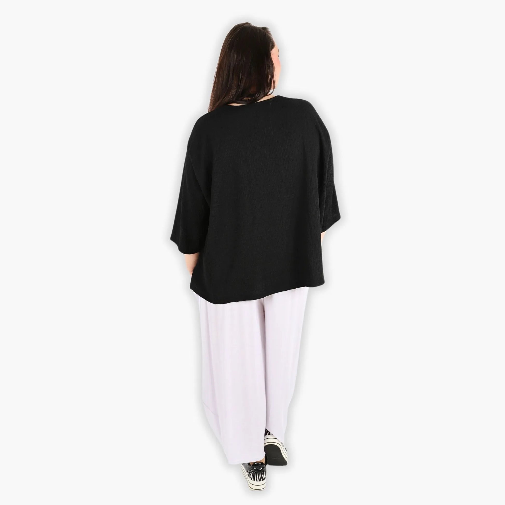  Bigshirt von AKH Fashion aus Viskose in kastiger Form, 1288.06932, Schwarz, Schick, Modern