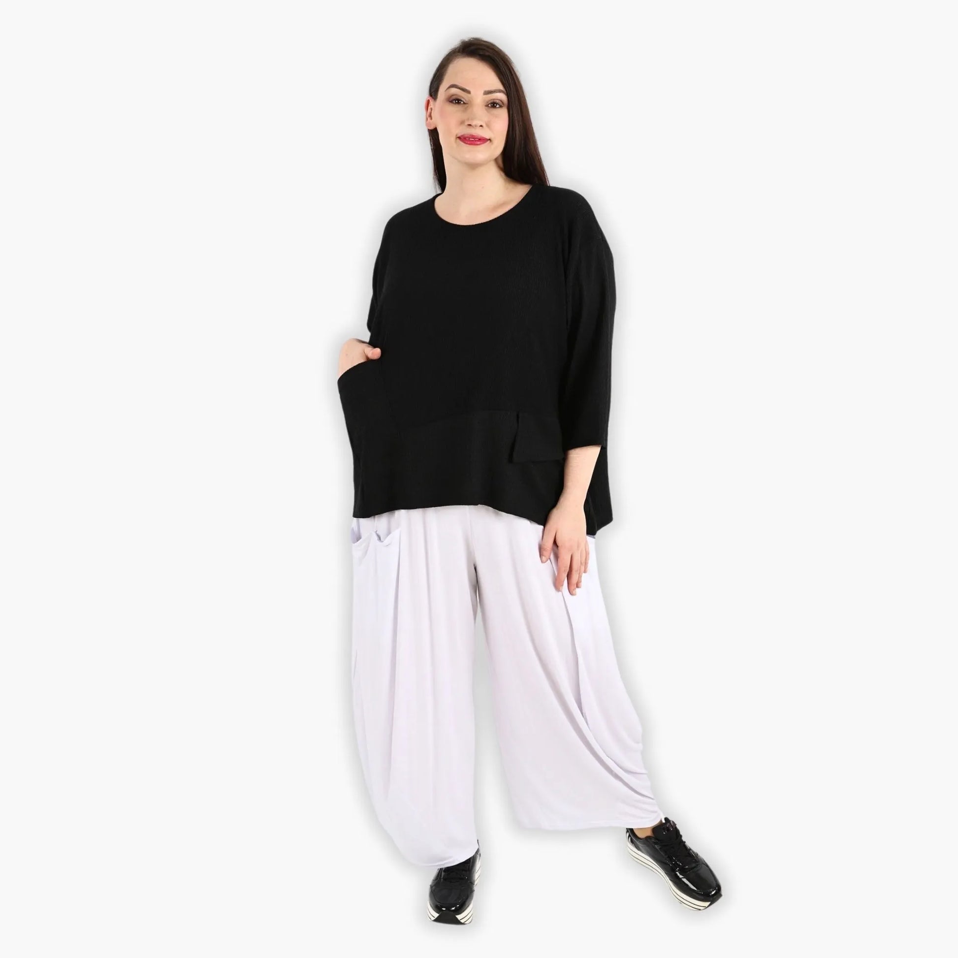  Bigshirt von AKH Fashion aus Viskose in kastiger Form, 1288.06932, Schwarz, Schick, Modern