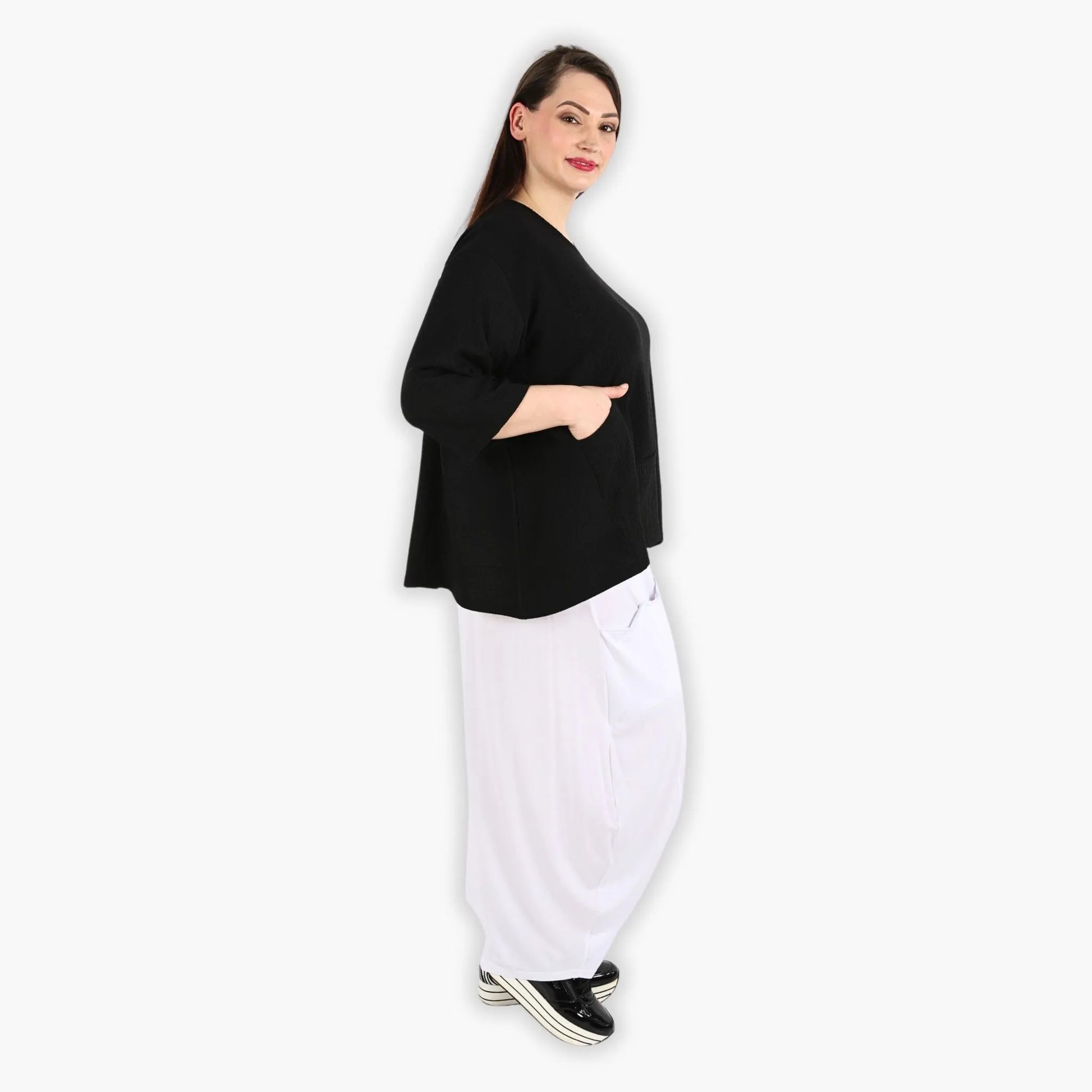  Bigshirt von AKH Fashion aus Viskose in kastiger Form, 1288.06932, Schwarz, Schick, Modern